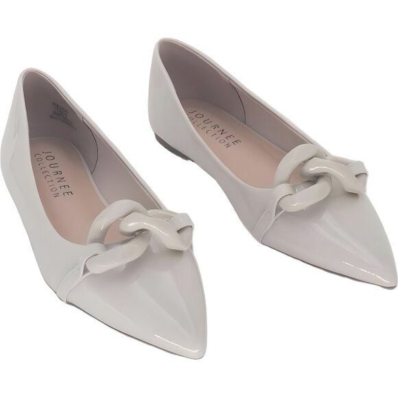 Journee Collection Clareene Women's Pointed Toe Flats Beige 8M - Picture 1 of 6